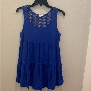 A blue flower lace dress